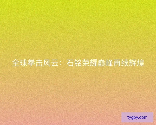 全球拳击风云：石铭荣耀巅峰再续辉煌